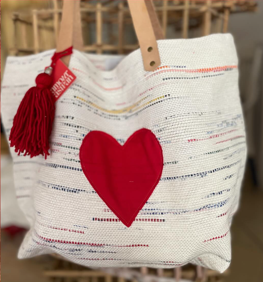 Sac shopping tressé en coton et plastique 100% upcyclé