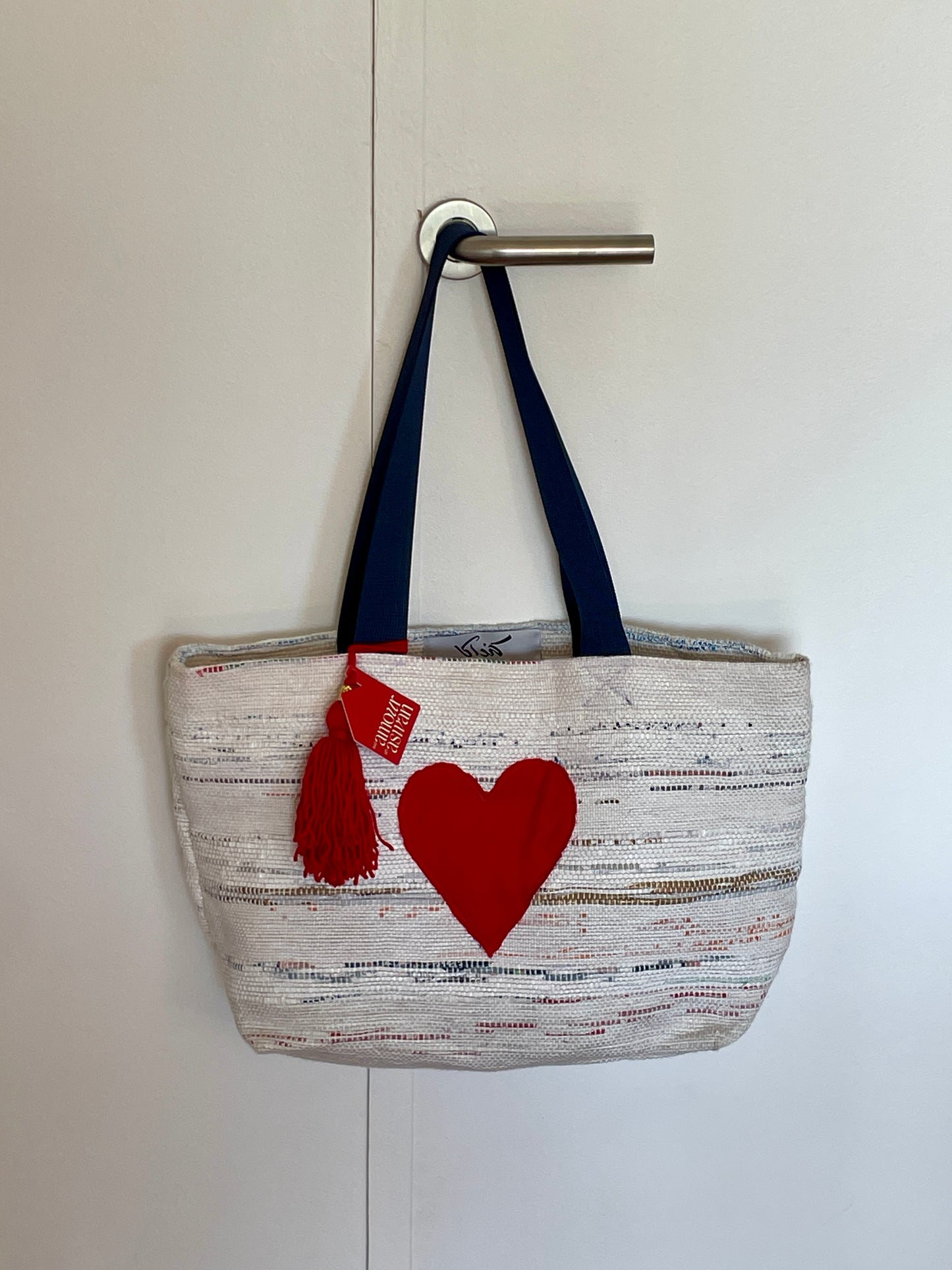 Sac shopping tressé en coton et plastique 100% upcyclé