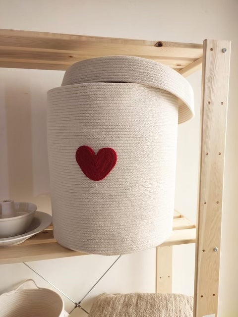 Grand panier à linge ou à jouets en coton tressé