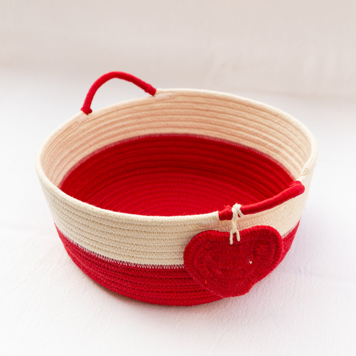 Joli panier bi-colore coton tressé