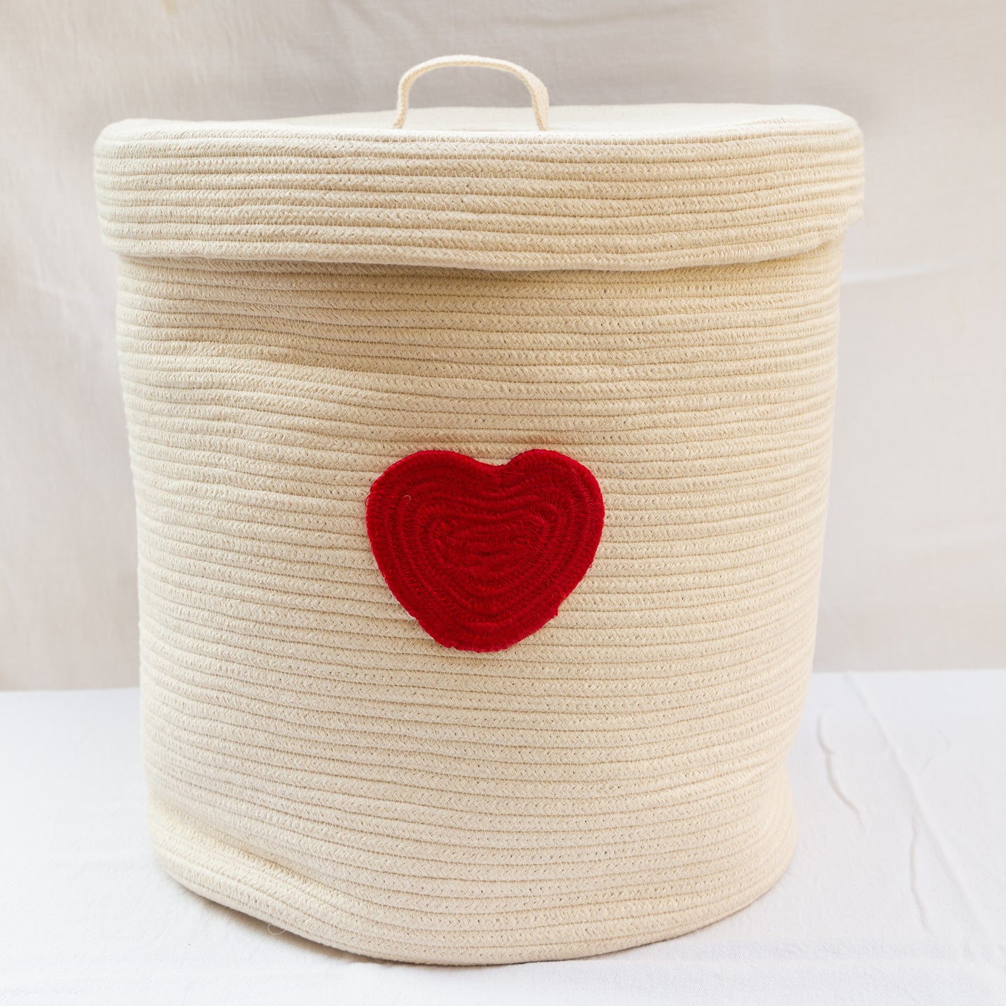 Grand panier à linge ou à jouets en coton tressé