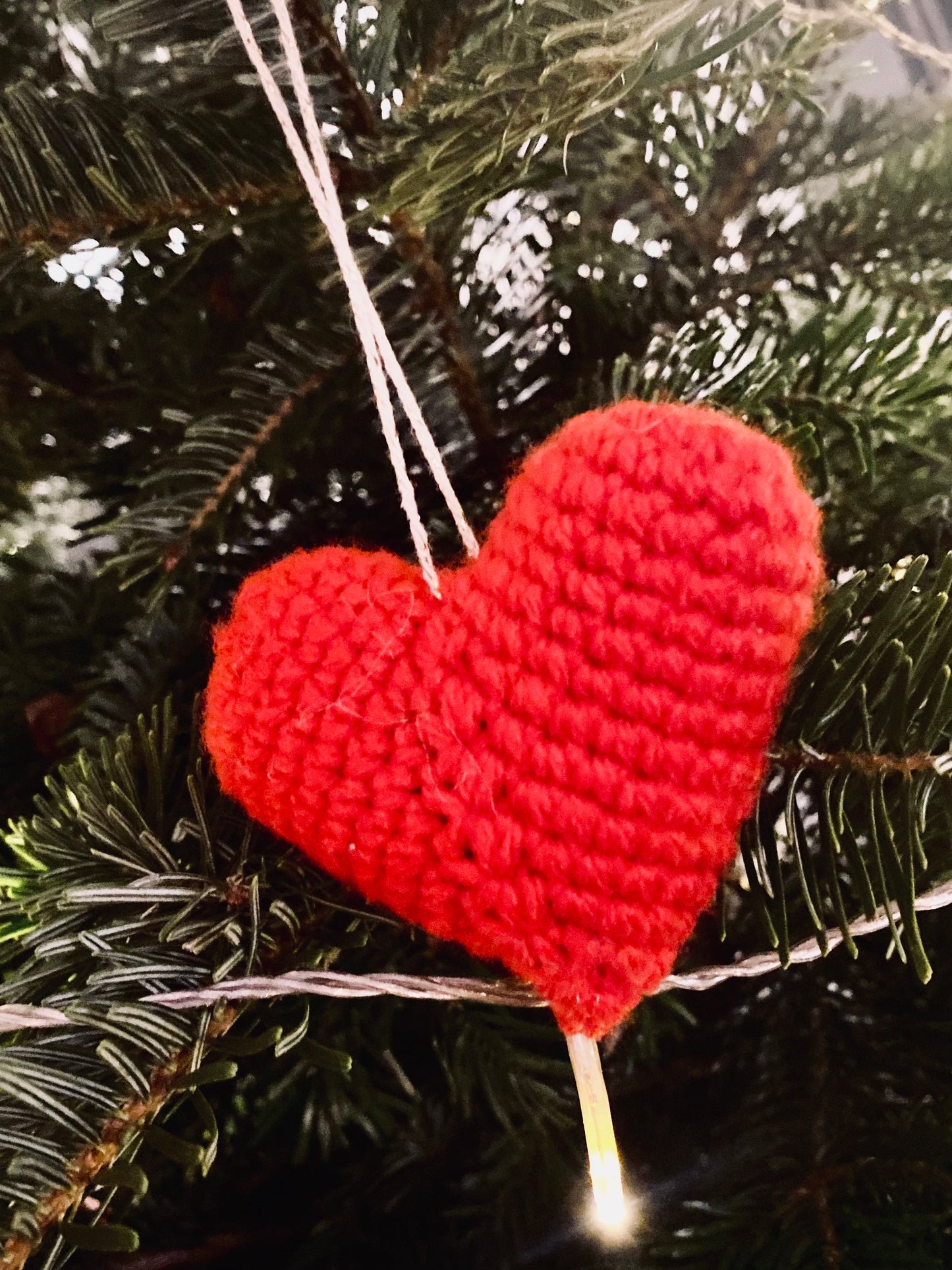 Porte-bonheur coeur crocheté