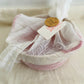 Red and white cotton basket